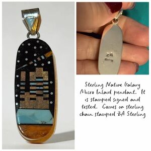 Native Sterling Silver inlaid pedant